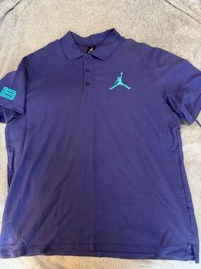 Jordan Men’s Purple Polo with Teal Jumpman xxl